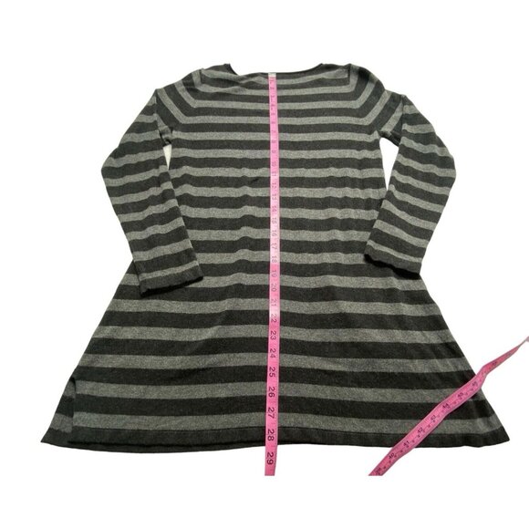 EILEEN FISHER Women Tunic Sweater Pullover Long Sleeve Stripe Sz L Gray Casual - Picture 5 of 10